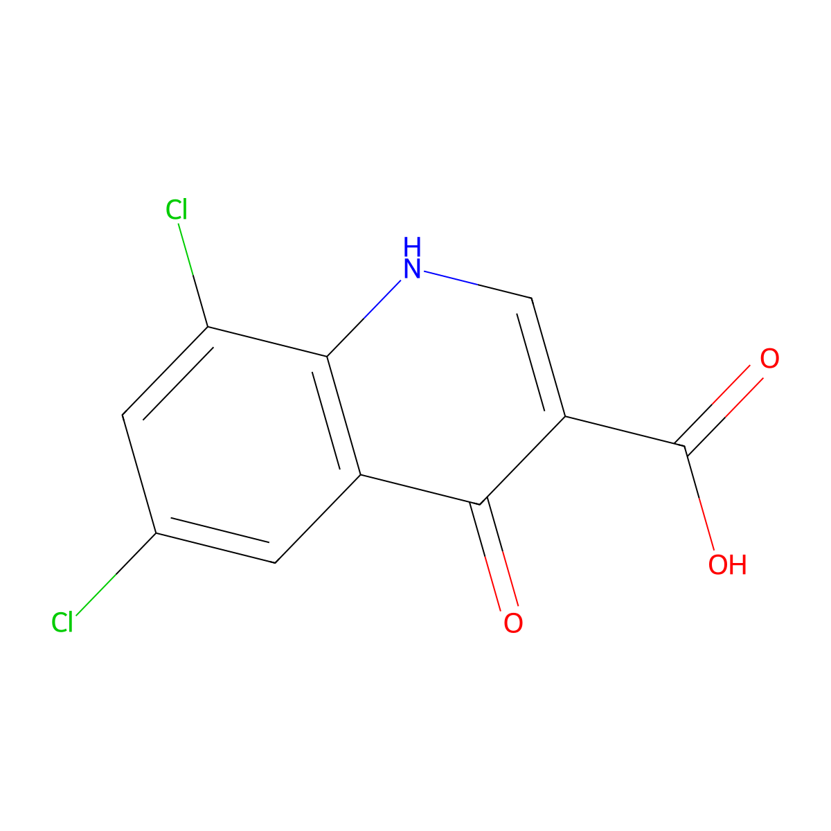 6,8-Dichloro-4-hydroxyquinoline-3-carboxylic acid molecular structure, CAS 35973-27-4