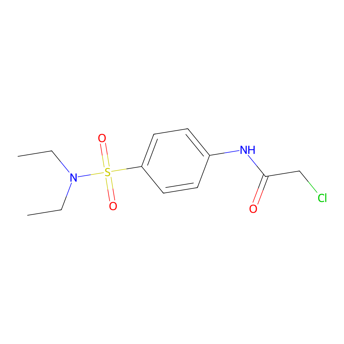 2-chloro-N-[4-(diethylsulfamoyl)phenyl]acetamide molecular structure, CAS 35974-23-3