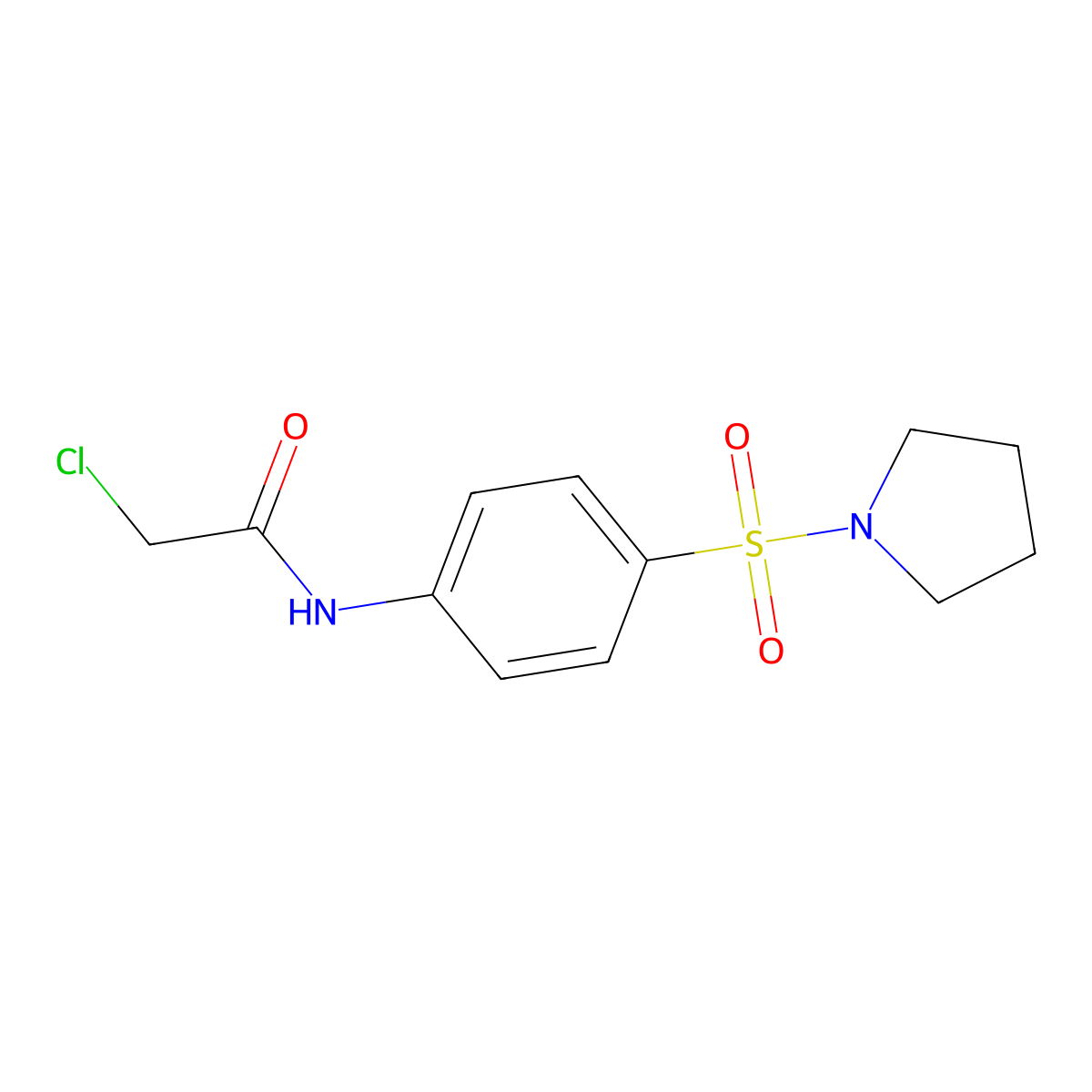 2-chloro-N-[4-(pyrrolidin-1-ylsulfonyl)phenyl]acetamide molecular structure, CAS 35974-26-6