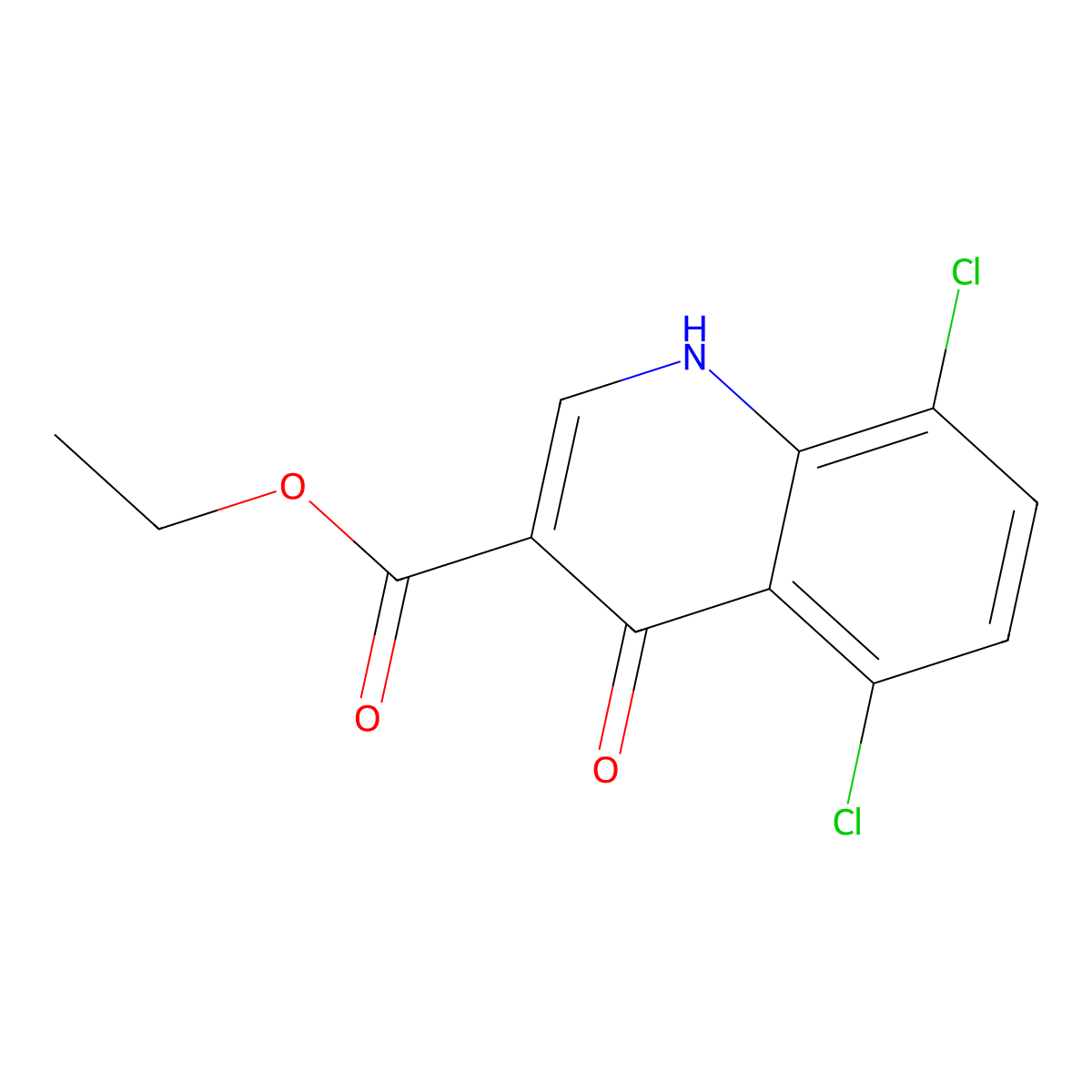 Ethyl 5,8-dichloro-4-hydroxyquinoline-3-carboxylate molecular structure, CAS 35975-58-7