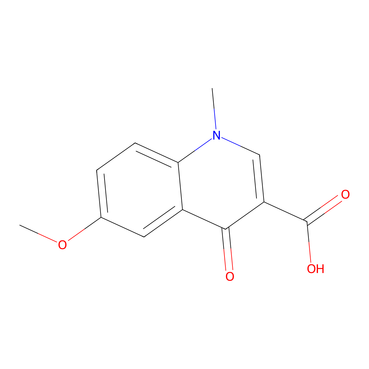 6-Methoxy-1-methyl-4-oxo-1,4-dihydroquinoline-3-carboxylic acid molecular structure, CAS 35975-68-9