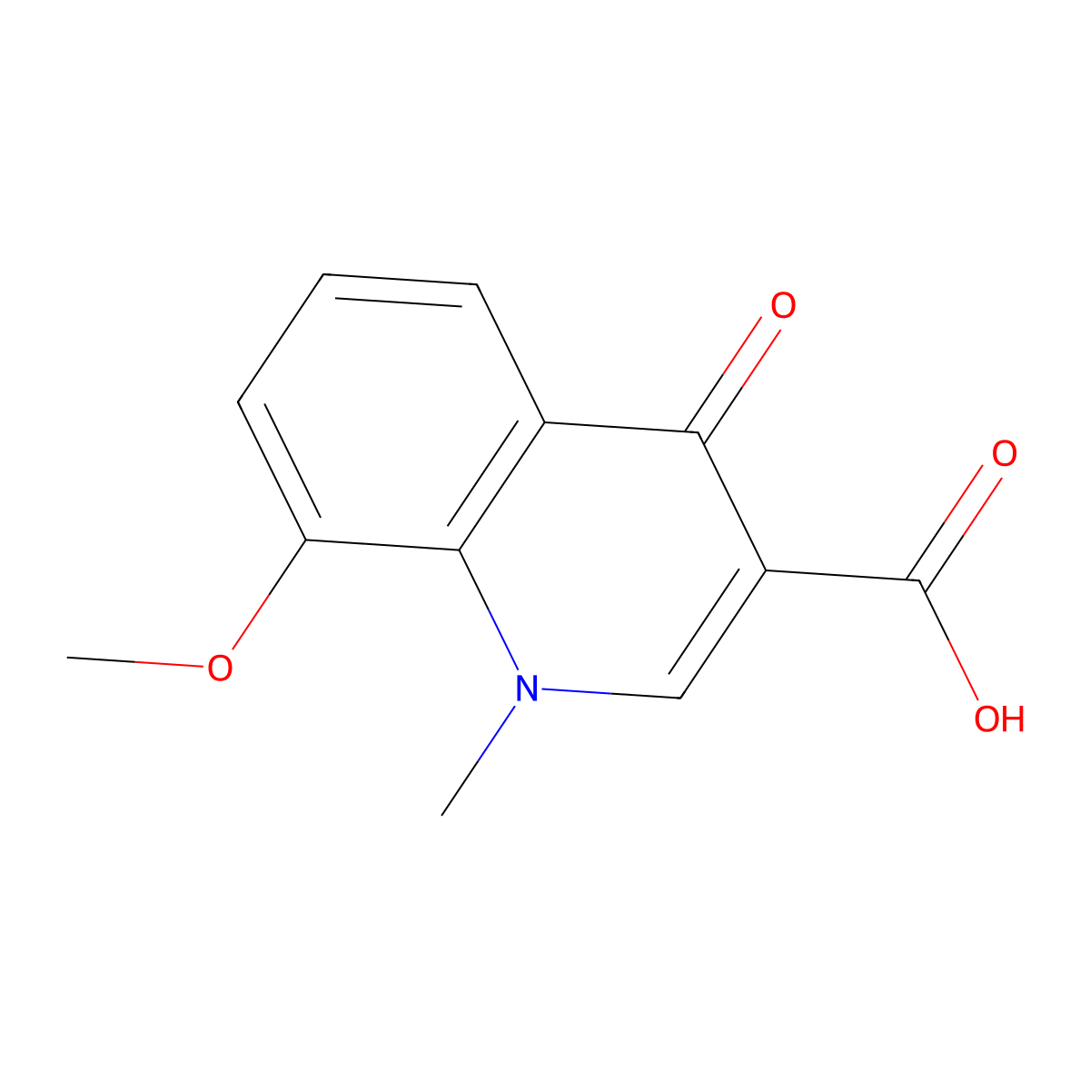 8-Methoxy-1-methyl-4-oxo-1,4-dihydroquinoline-3-carboxylic acid molecular structure, CAS 35975-70-3