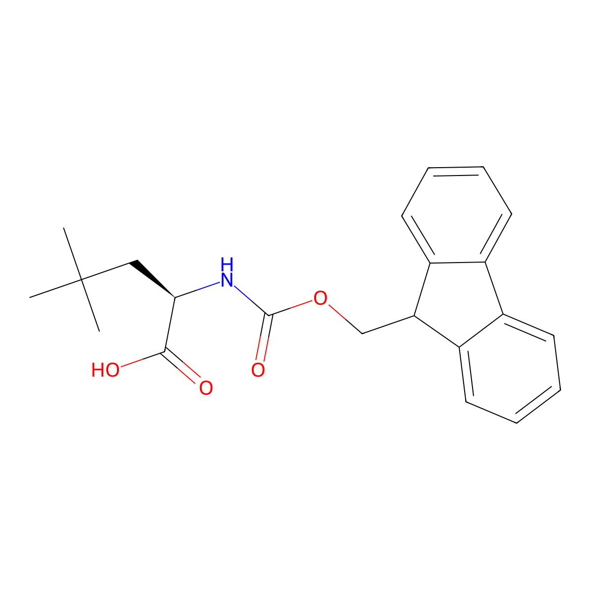 (R)-2-((((9H-Fluoren-9-yl)methoxy)carbonyl)amino)-4,4-dimethylpentanoic acid molecular structure, CAS 359766-58-8