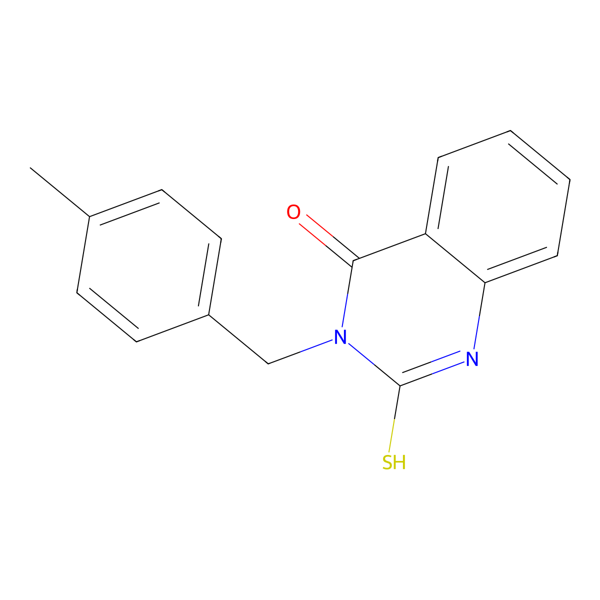 3-[(4-Methylphenyl)methyl]-2-sulfanyl-3,4-dihydroquinazolin-4-one molecular structure, CAS 35977-05-0