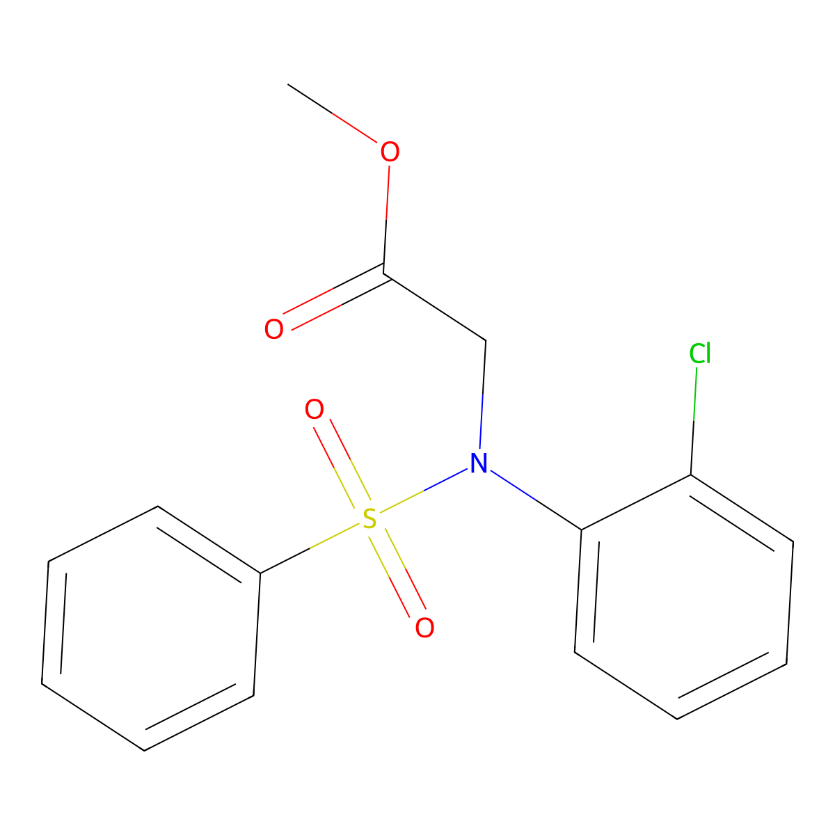 Methyl N-(2-chlorophenyl)-N-(phenylsulfonyl)glycinate molecular structure, CAS 359770-42-6