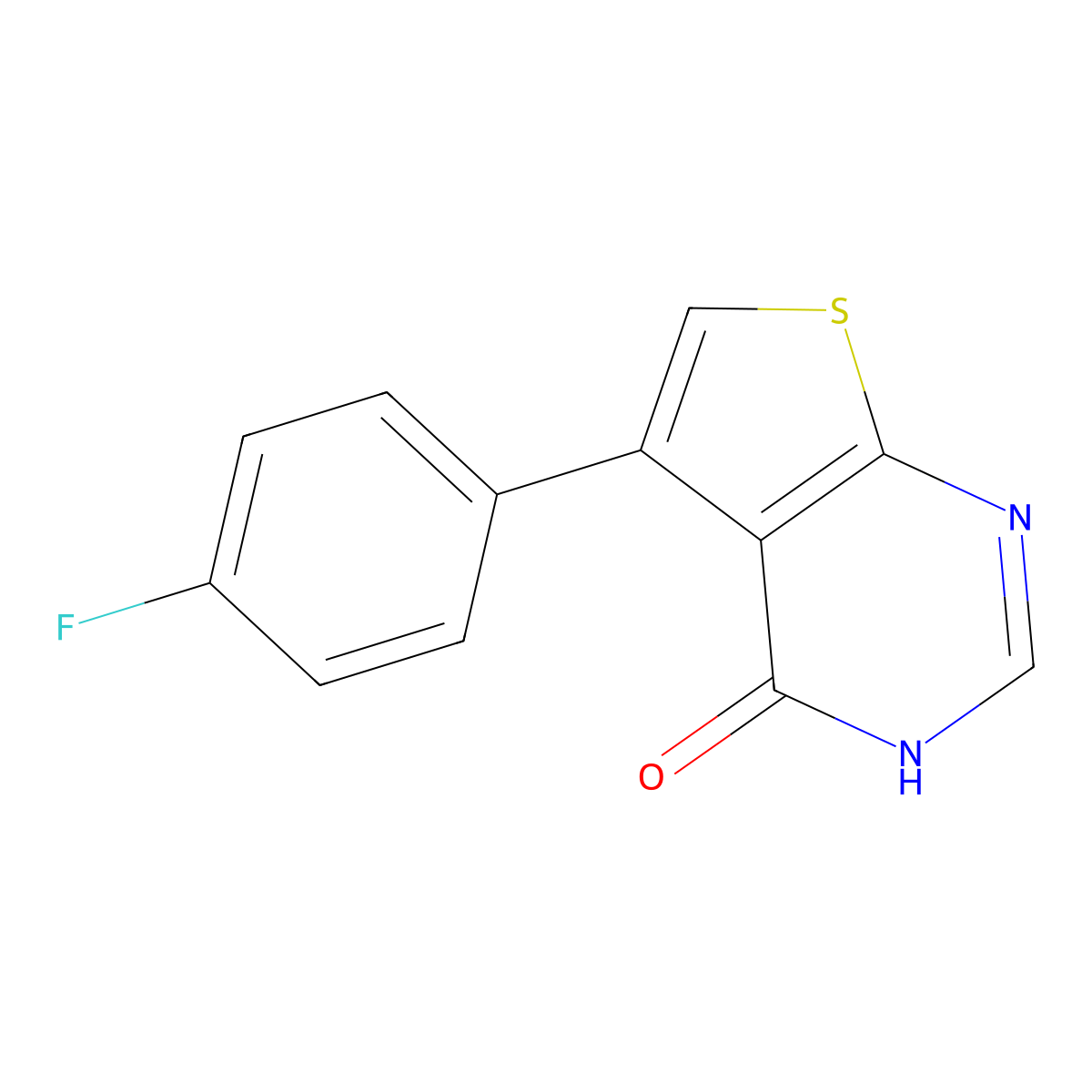 5-(4-fluorophenyl)-3H,4H-thieno(2,3-d)pyrimidin-4-one molecular structure, CAS 35978-37-1