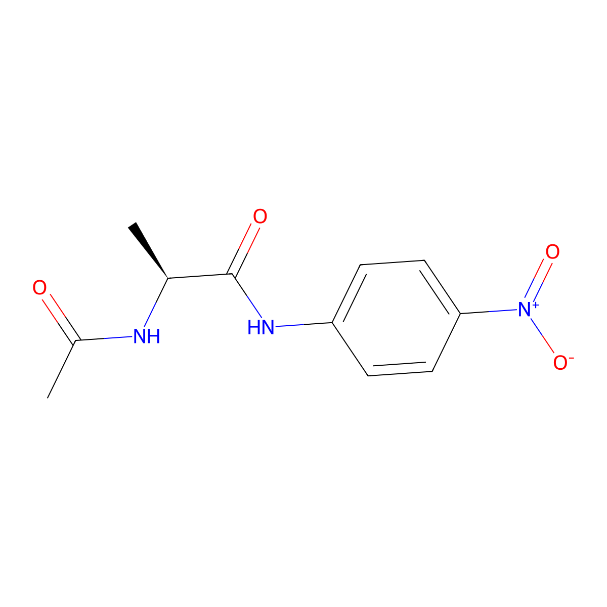 Acetylalanine 4-nitroanilide molecular structure, CAS 35978-75-7