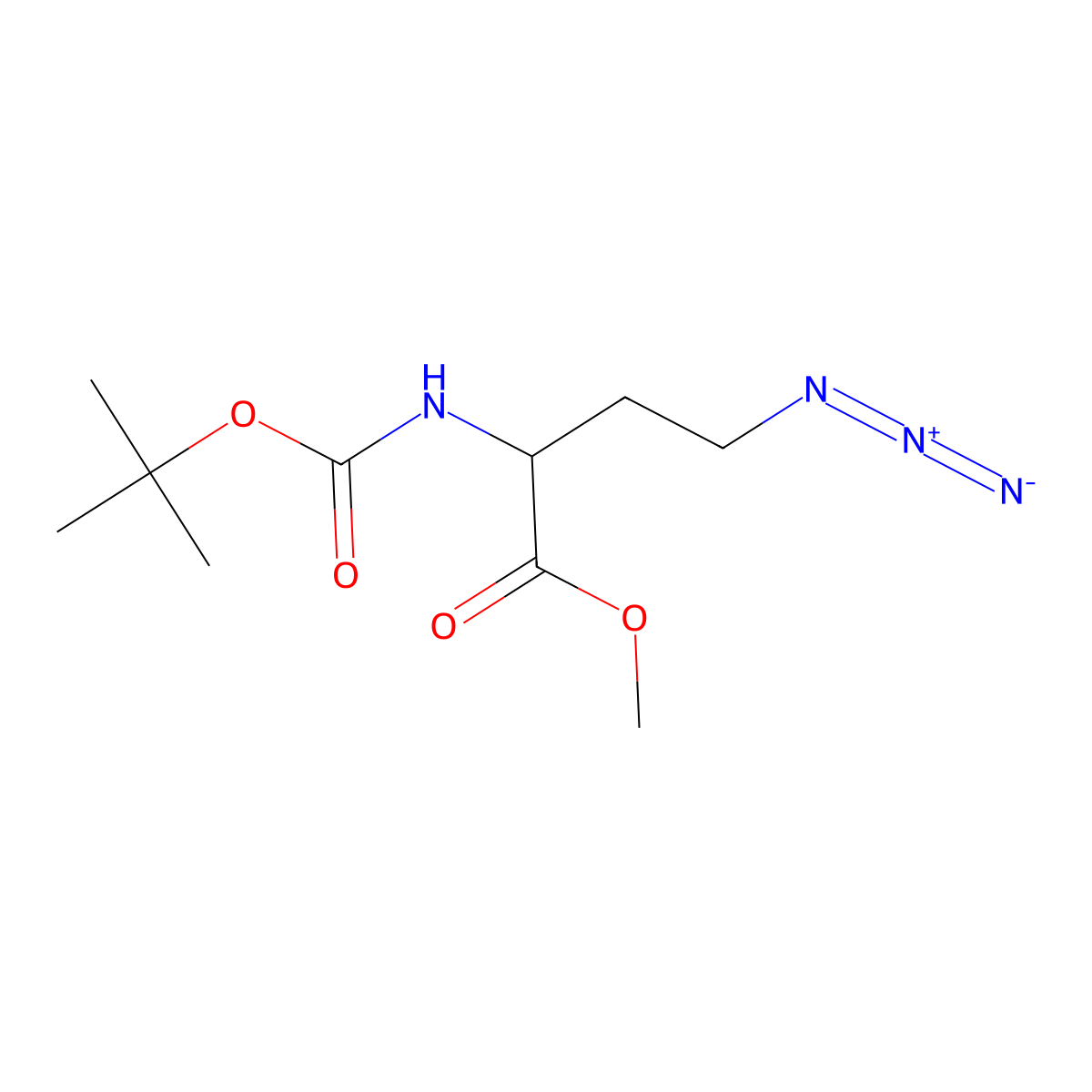 (S)-2-tert-butoxycarbonylamino-4-azido-butanoic Acid Methyl Ester molecular structure, CAS 359781-97-8