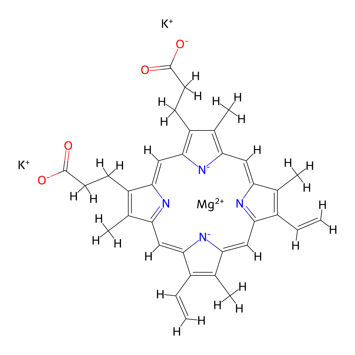MG(II) Protoporphyrin IX dipotassium salt molecular structure, CAS 35979-27-2