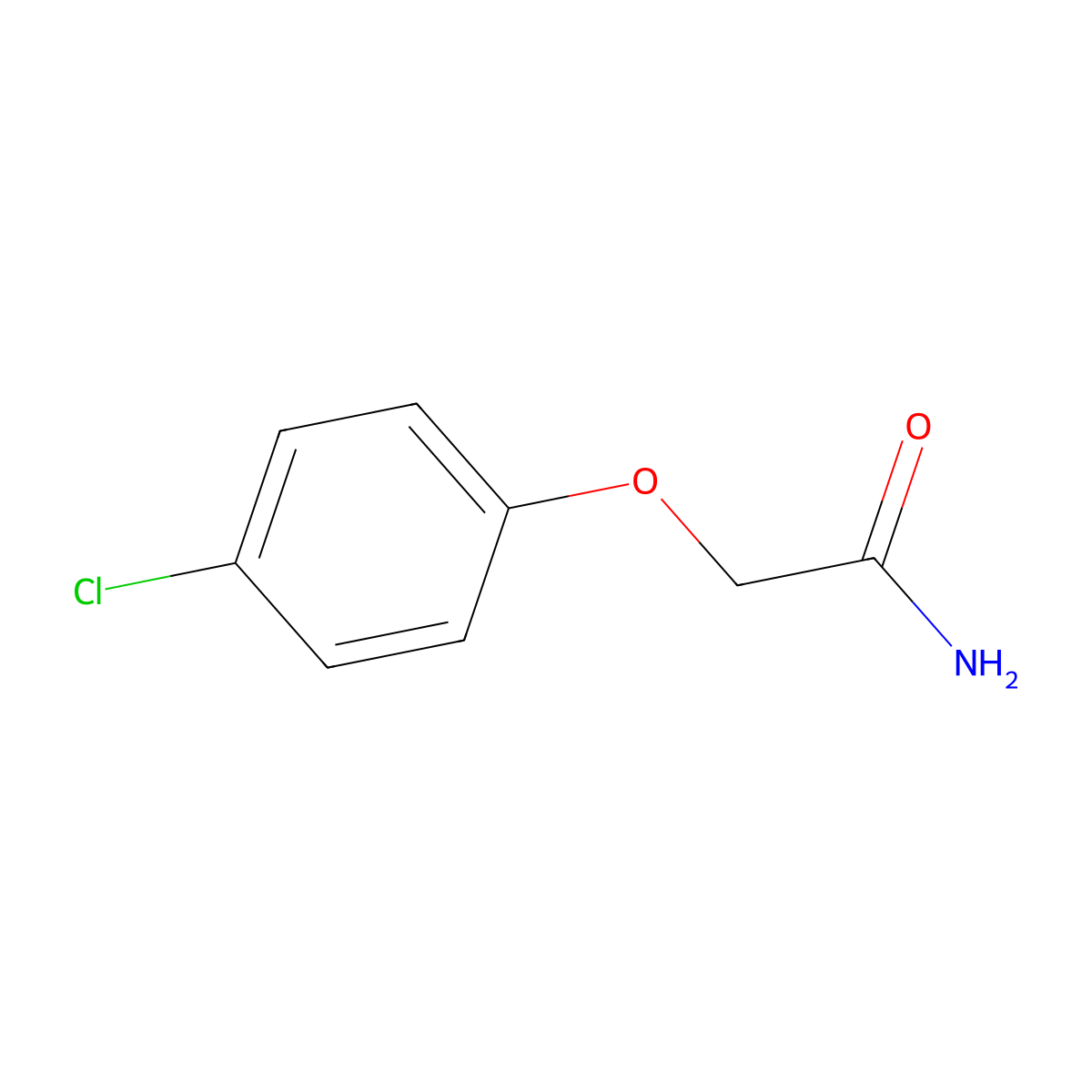 4-Chlorophenoxyacetamide molecular structure, CAS 3598-10-5