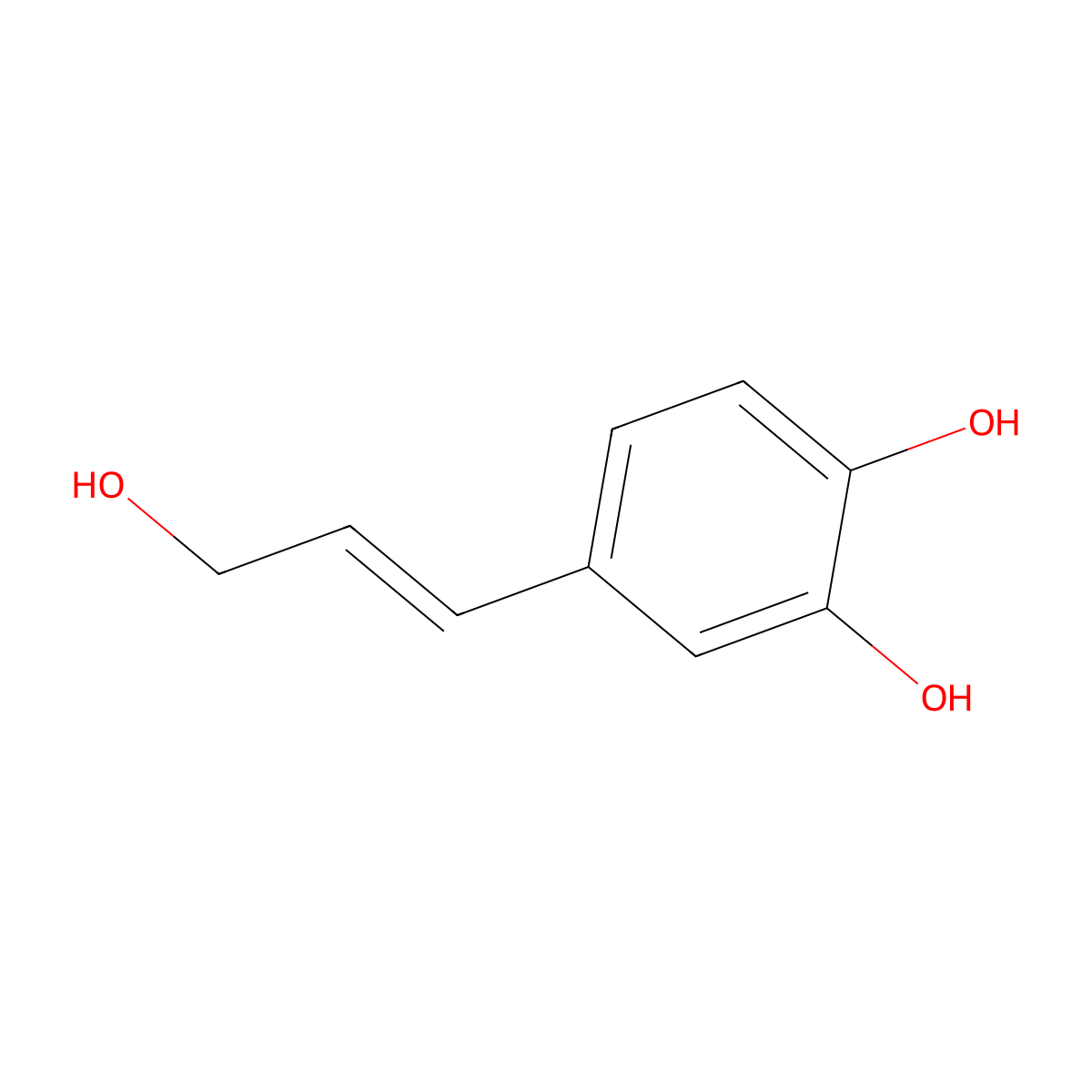 Caffeyl alcohol molecular structure, CAS 3598-26-3