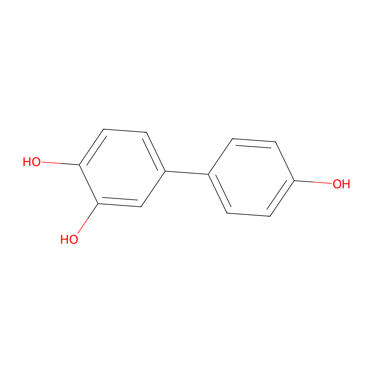 3,4,4'-Biphenyltriol molecular structure, CAS 3598-29-6