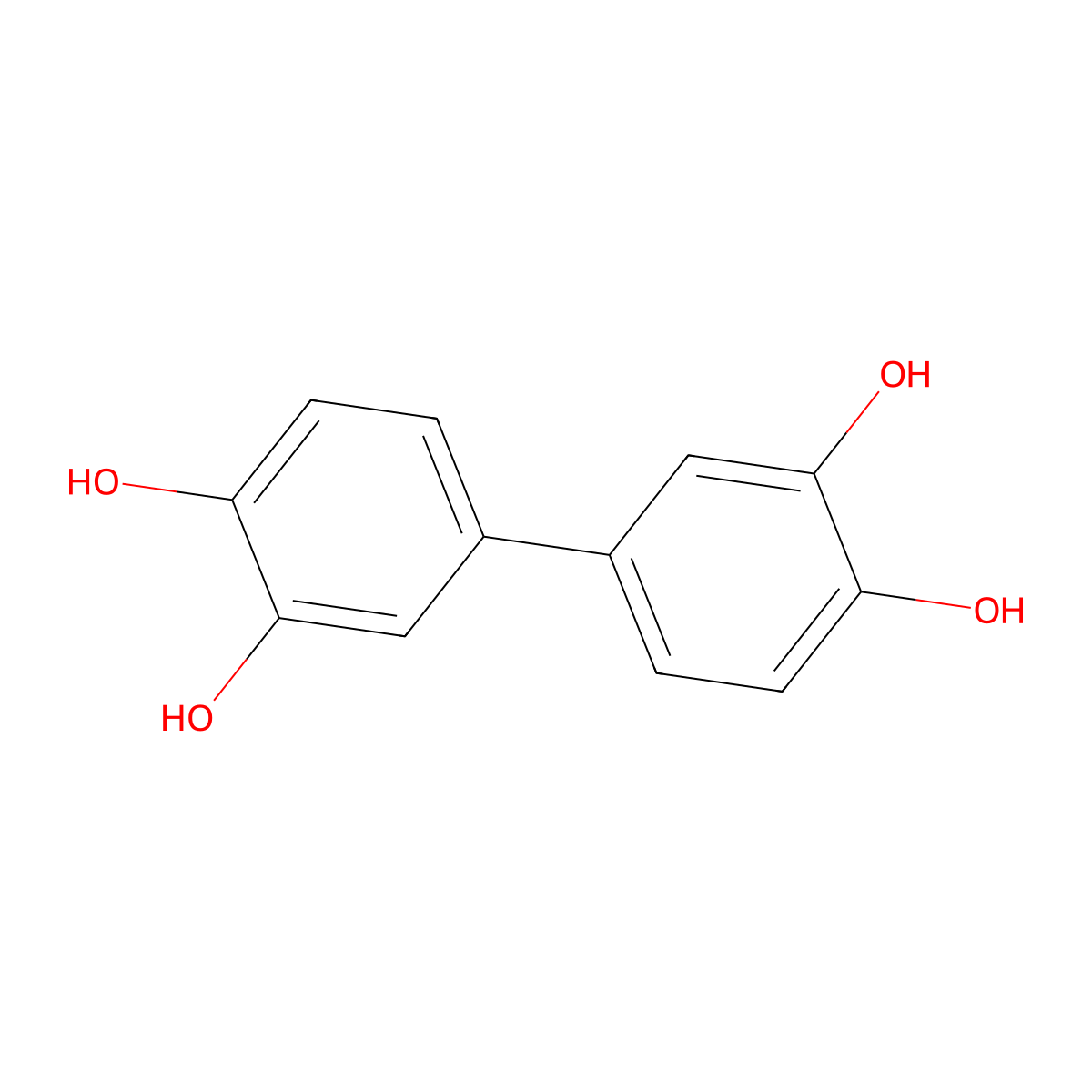 (1,1'-Biphenyl)-3,3',4,4'-tetrol molecular structure, CAS 3598-30-9