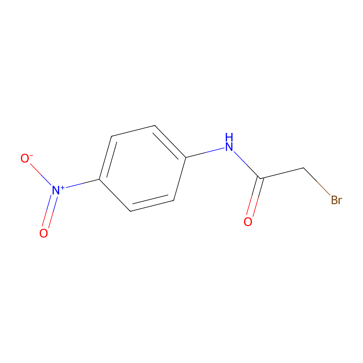 2-bromo-N-(4-nitrophenyl)acetamide molecular structure, CAS 3598-91-2