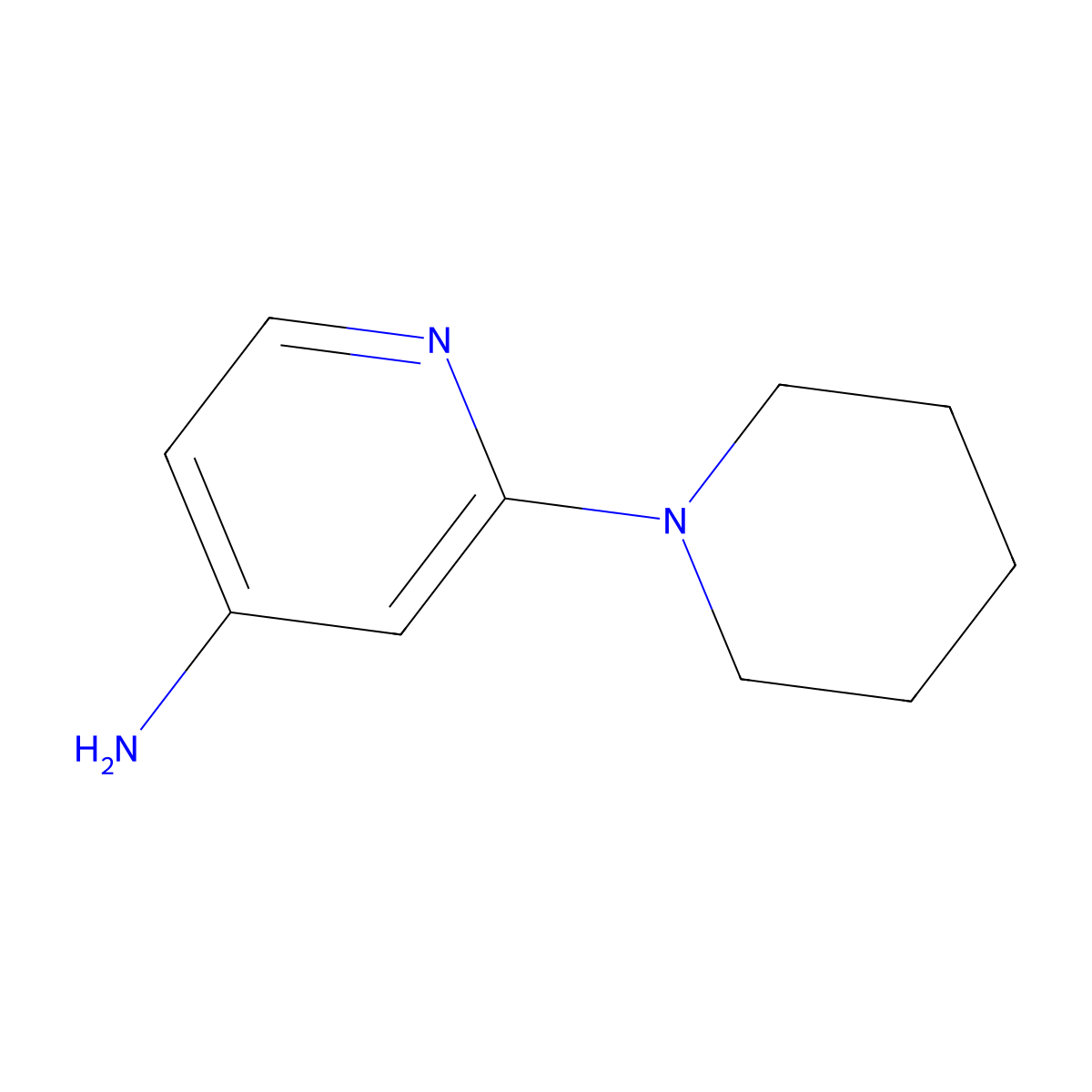 2-(1-Piperidinyl)-4-pyridinamine molecular structure, CAS 35980-78-0