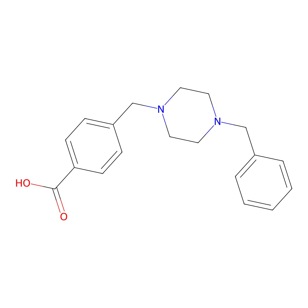 4-((4-Benzylpiperazin-1-yl)methyl)benzoic acid molecular structure, CAS 359801-19-7