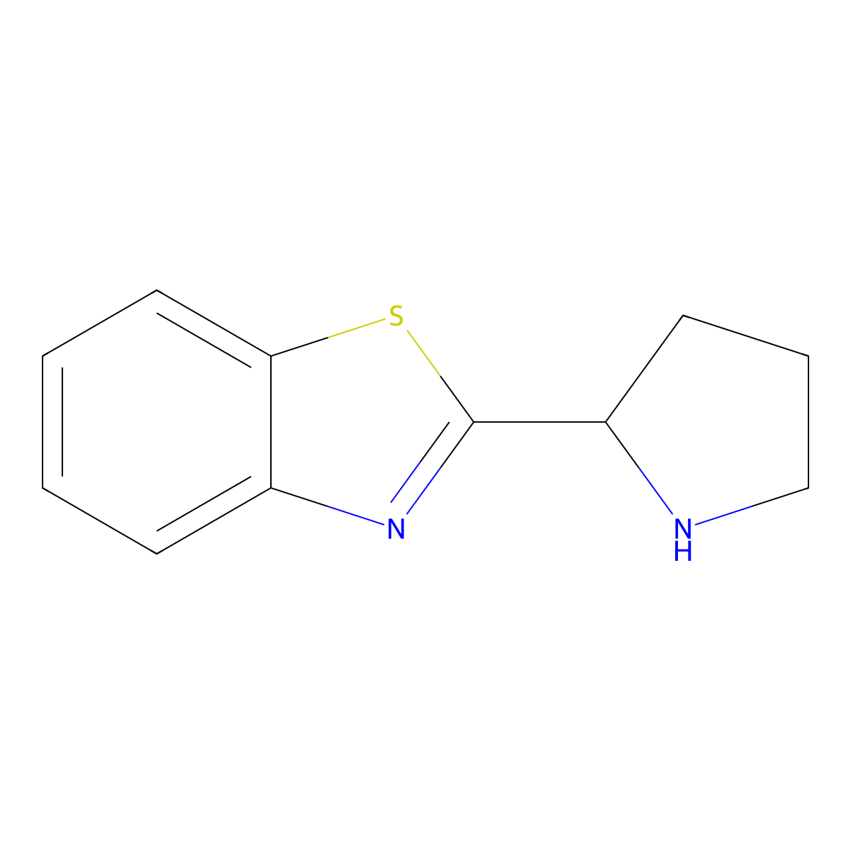 2-(Pyrrolidin-2-yl)-1,3-benzothiazole molecular structure, CAS 359804-21-0