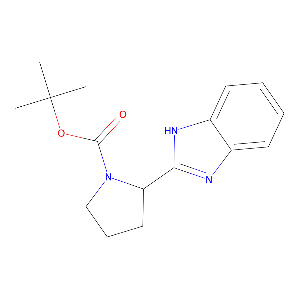 tert-butyl 2-(1H-1,3-benzodiazol-2-yl)pyrrolidine-1-carboxylate molecular structure, CAS 359804-43-6