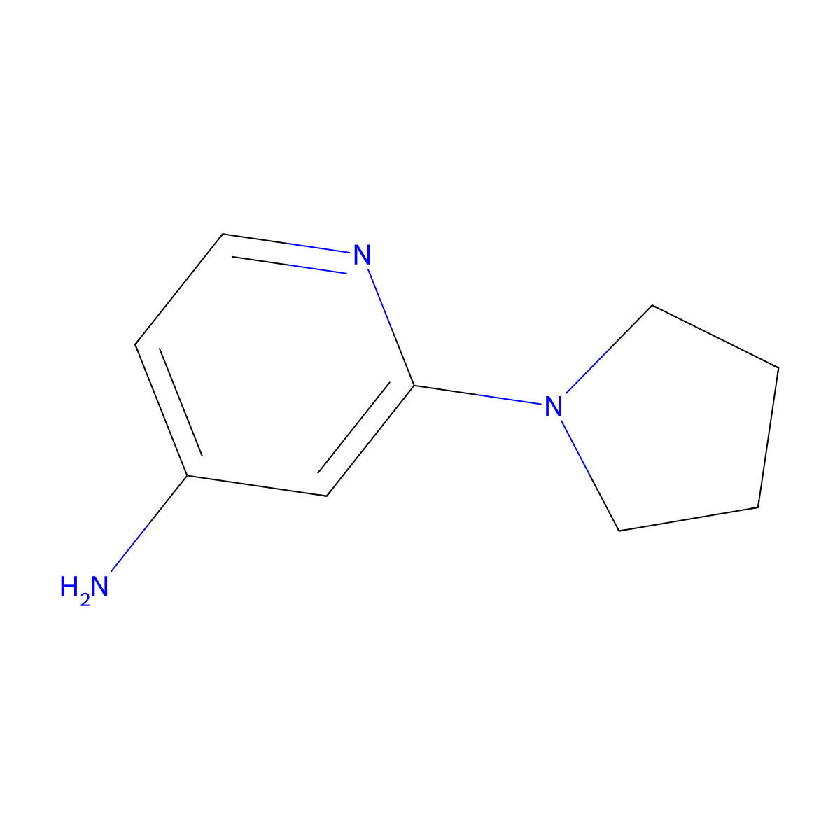 2-(Pyrrolidin-1-yl)pyridin-4-amine molecular structure, CAS 35981-63-6