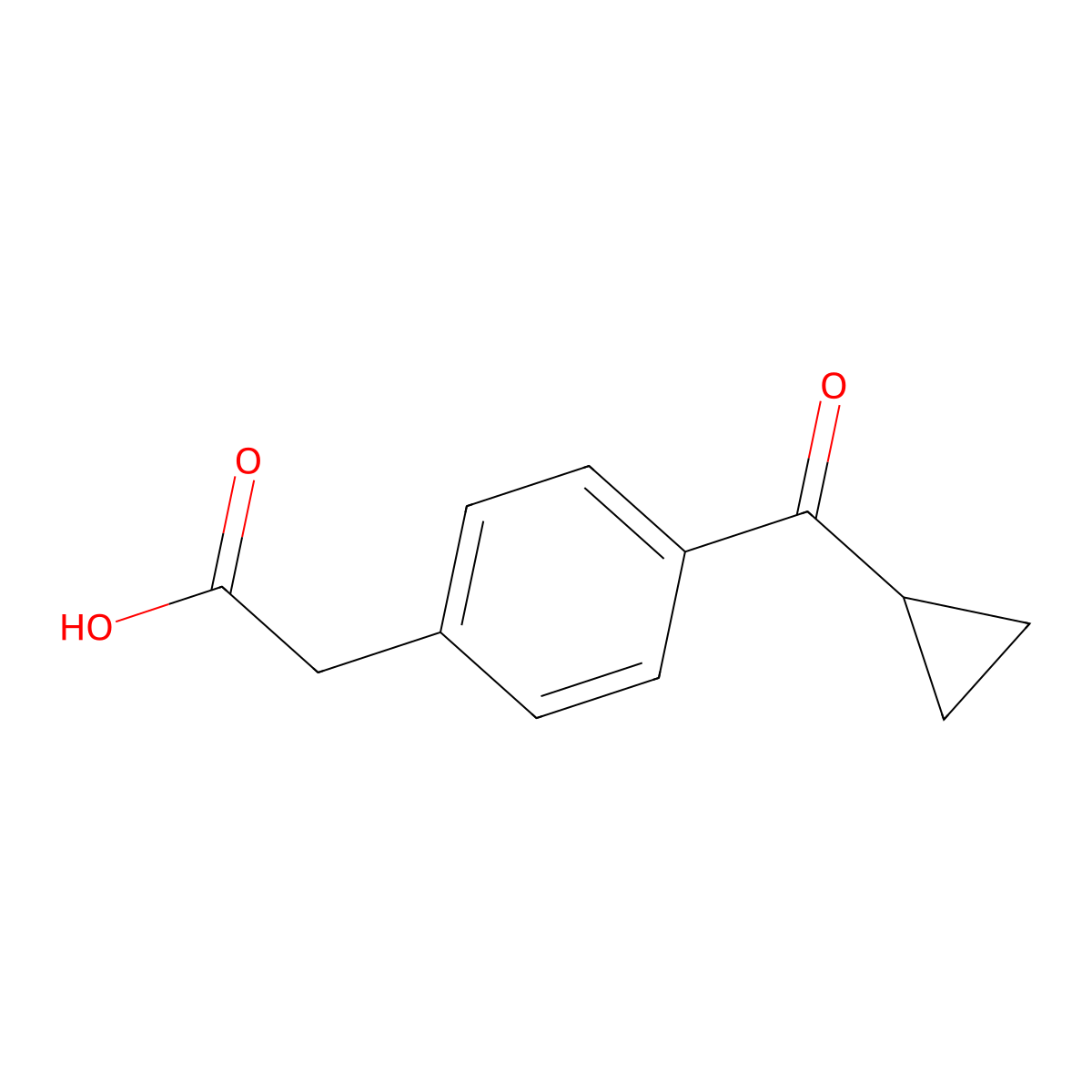 4-(Cyclopropylcarbonyl)benzeneacetic acid molecular structure, CAS 35981-68-1