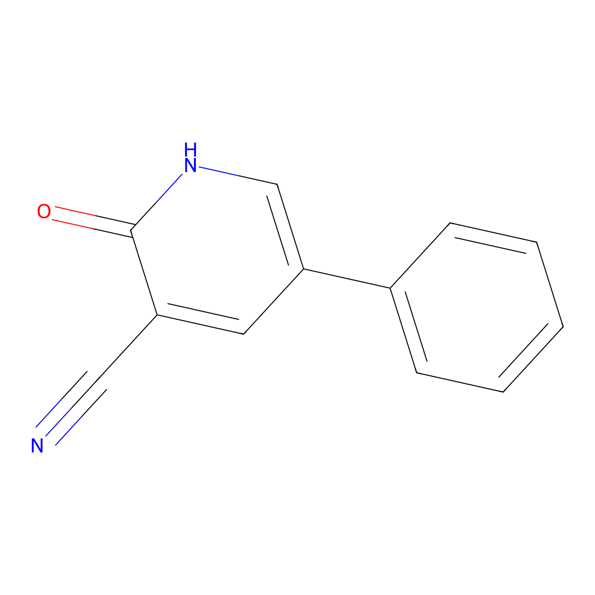 2-Hydroxy-5-phenyl-nicotinonitrile molecular structure, CAS 35982-93-5