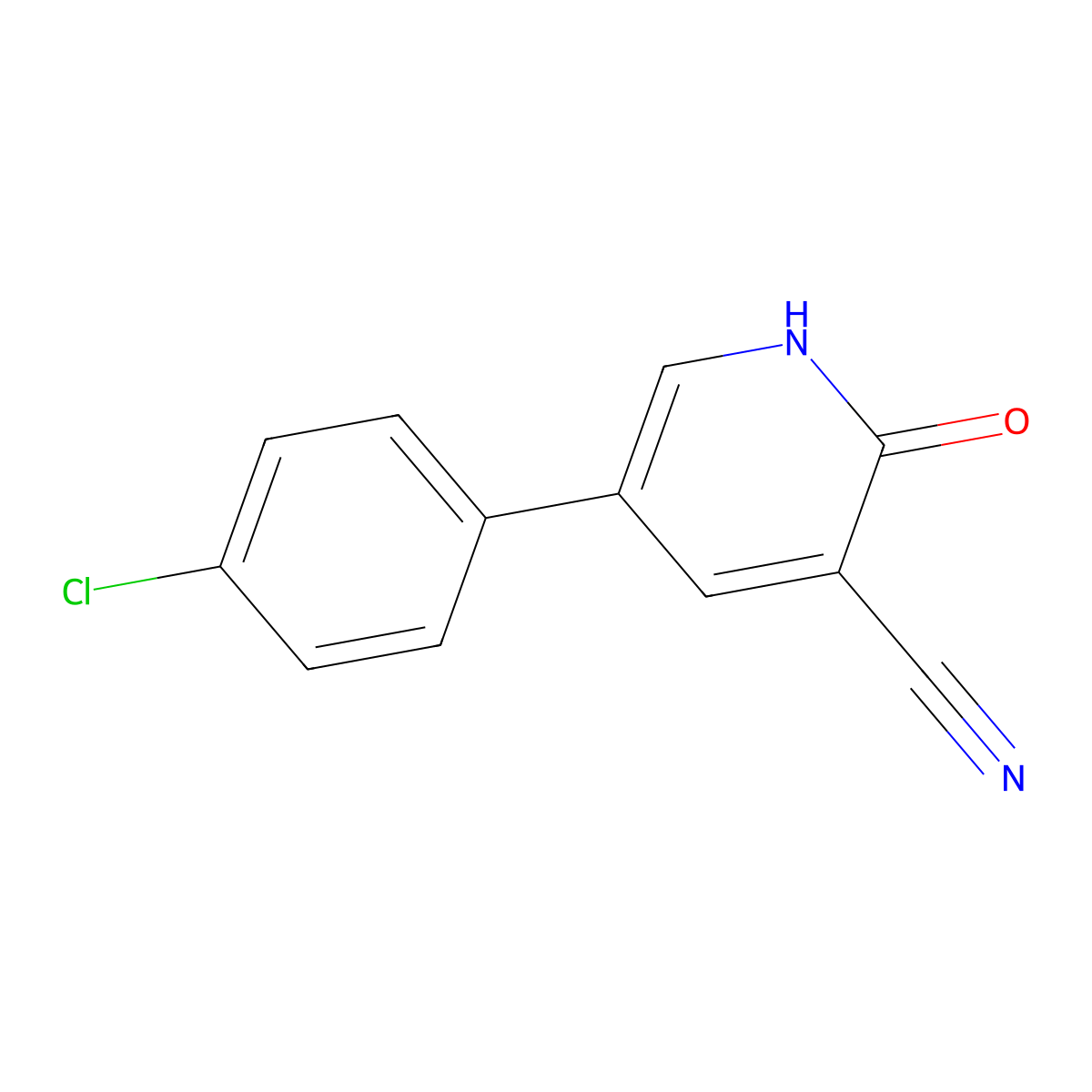 5-(4-Chlorophenyl)-2-oxo-1,2-dihydropyridine-3-carbonitrile molecular structure, CAS 35982-98-0