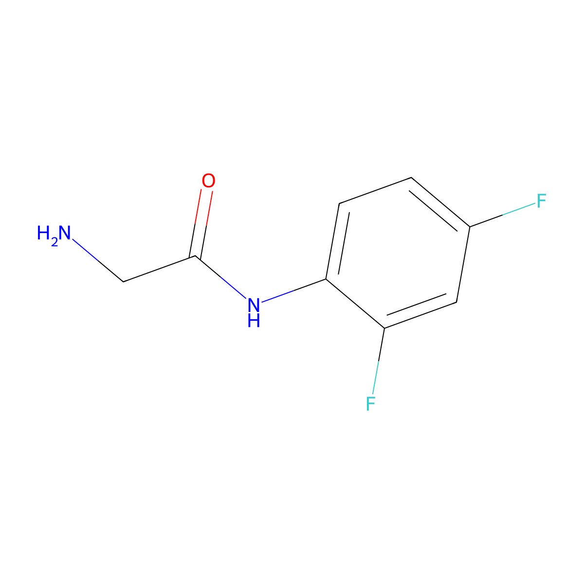 Acetamide, 2-amino-N-(2,4-difluorophenyl)- molecular structure, CAS 359821-40-2