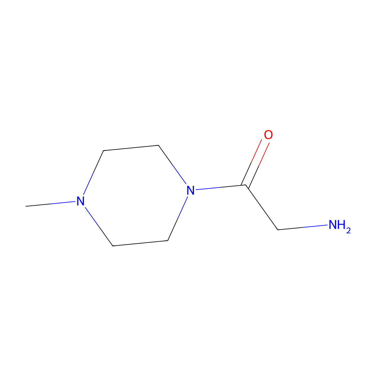 2-Amino-1-(4-methylpiperazin-1-yl)ethan-1-one molecular structure, CAS 359821-43-5