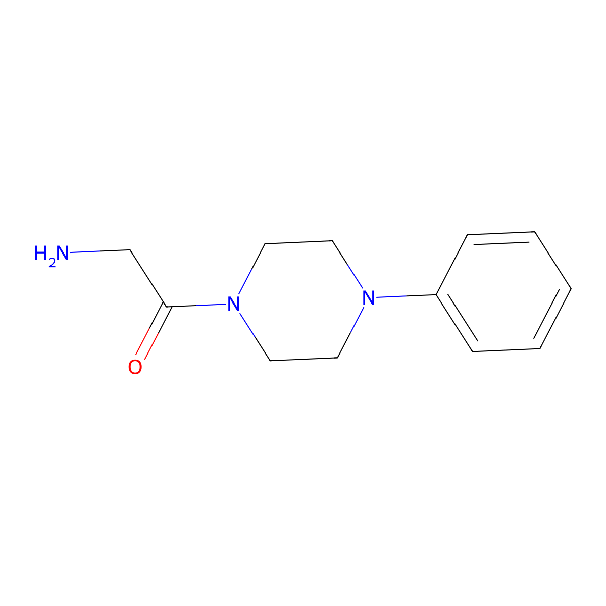 2-Amino-1-(4-phenyl-1-piperazinyl)ethanone molecular structure, CAS 359821-44-6
