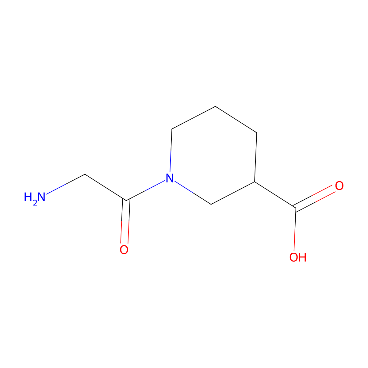 1-Glycylpiperidine-3-carboxylic acid molecular structure, CAS 359821-47-9