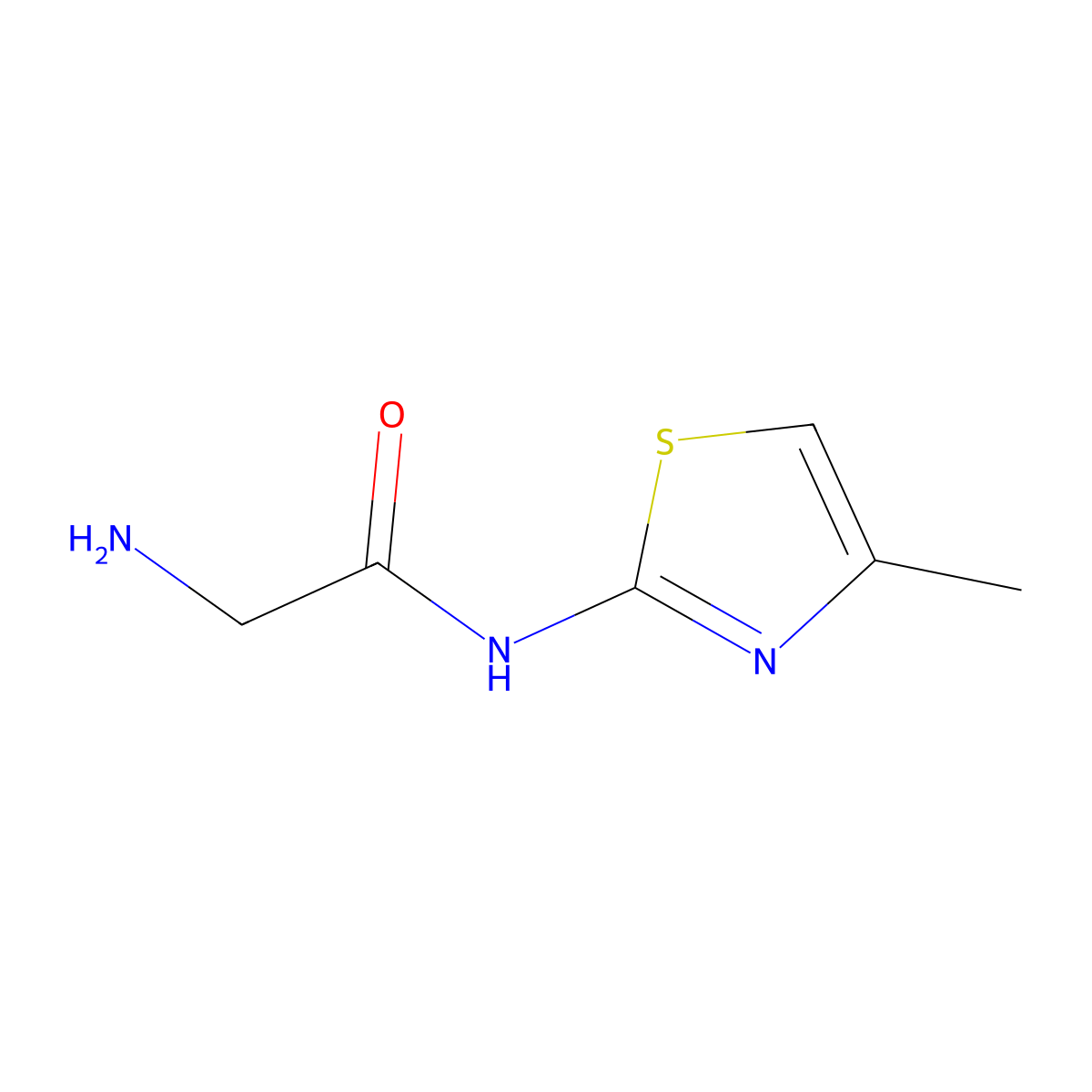 2-Amino-N-(4-methylthiazol-2-yl)acetamide molecular structure, CAS 359821-51-5