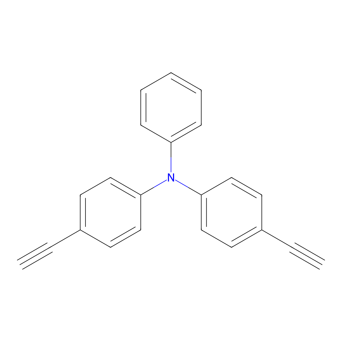 4-Ethynyl-N-(4-ethynylphenyl)-N-phenylaniline molecular structure, CAS 359828-32-3