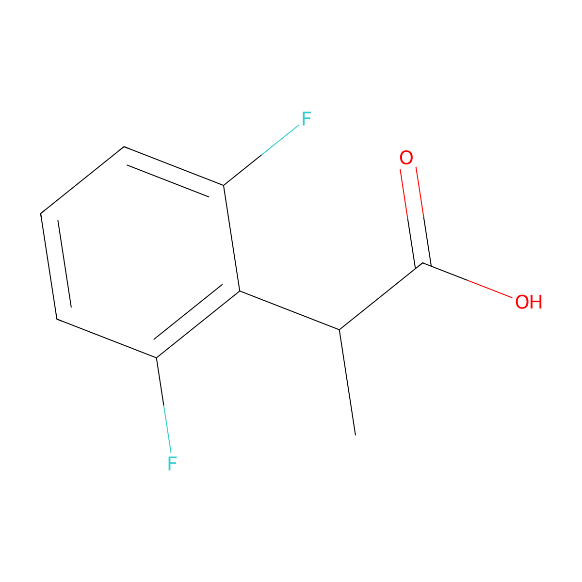 2-(2,6-difluorophenyl)propanoic Acid molecular structure, CAS 359828-68-5