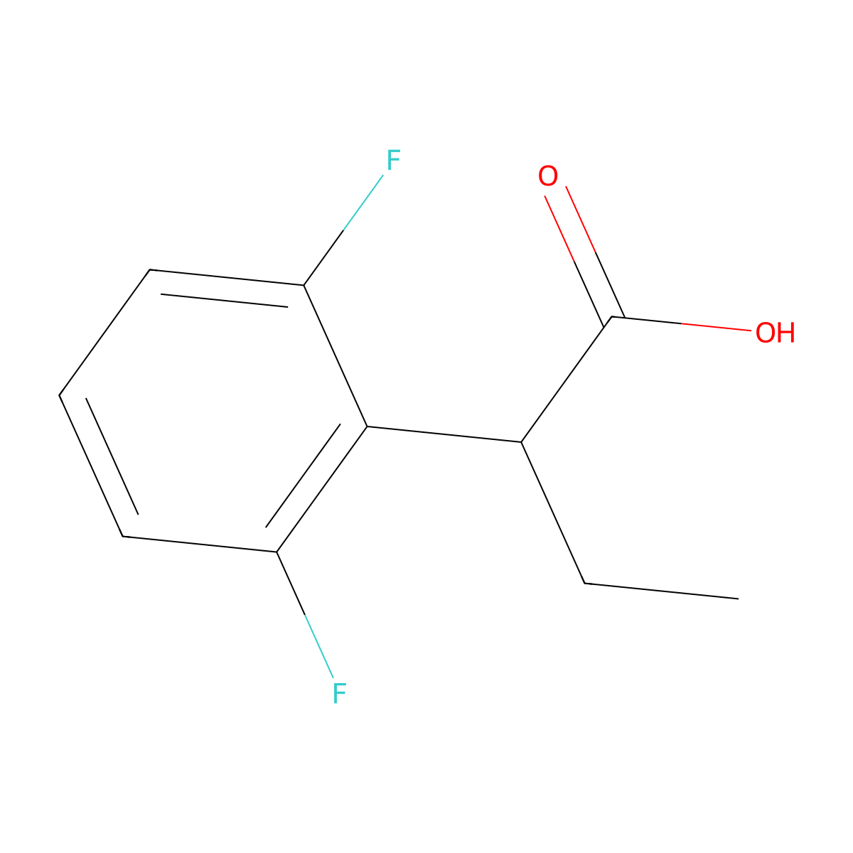 2-(2,6-difluorophenyl)butanoic Acid molecular structure, CAS 359828-70-9