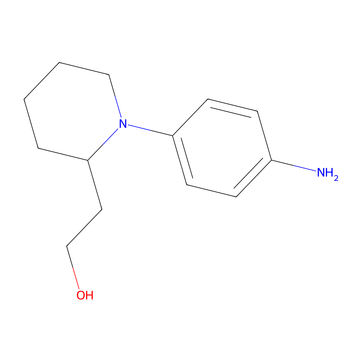 1-(4-Aminophenyl)-2-piperidineethanol molecular structure, CAS 359841-44-4