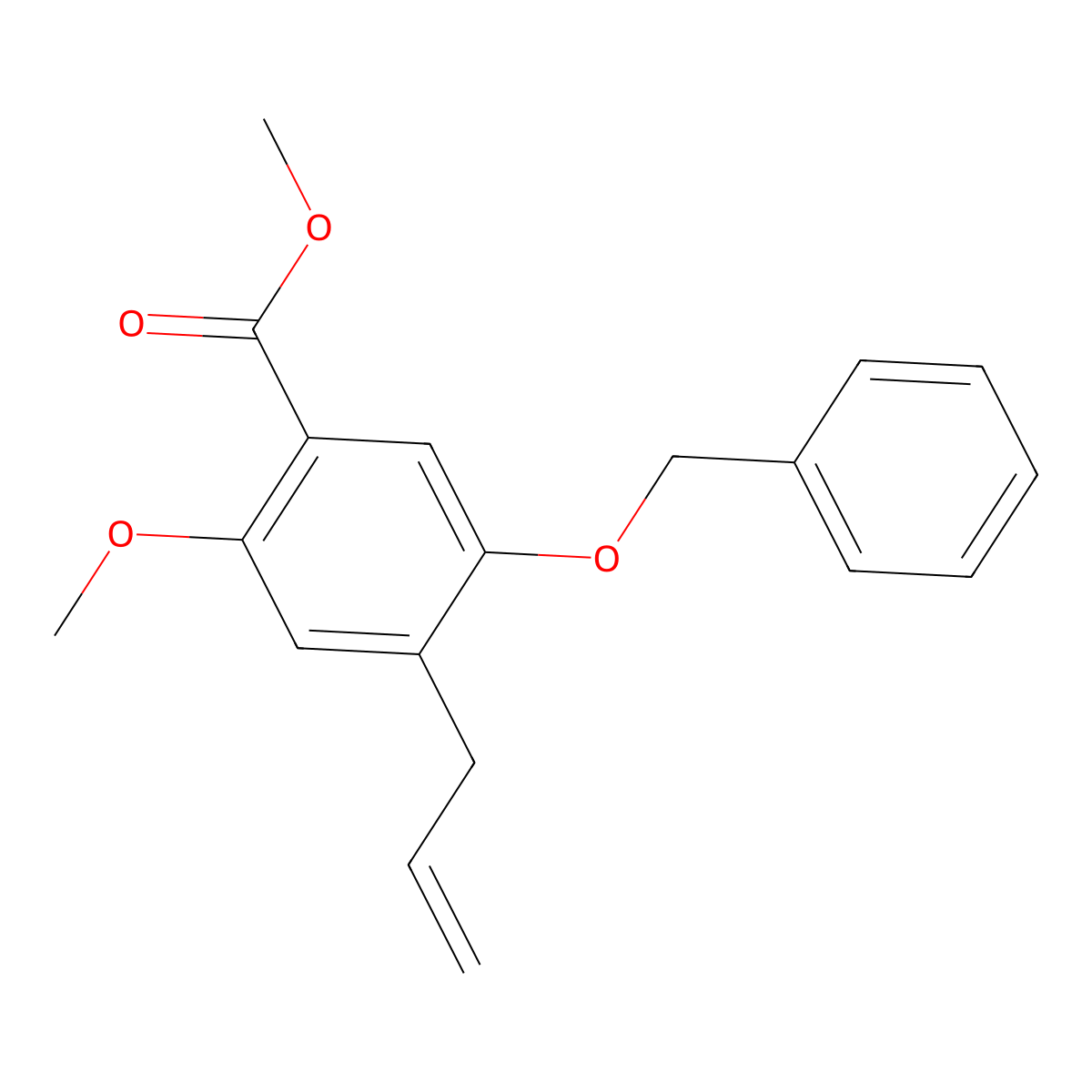 Methyl 4-allyl-5-(benzyloxy)-2-methoxybenzoate molecular structure, CAS 359844-07-8