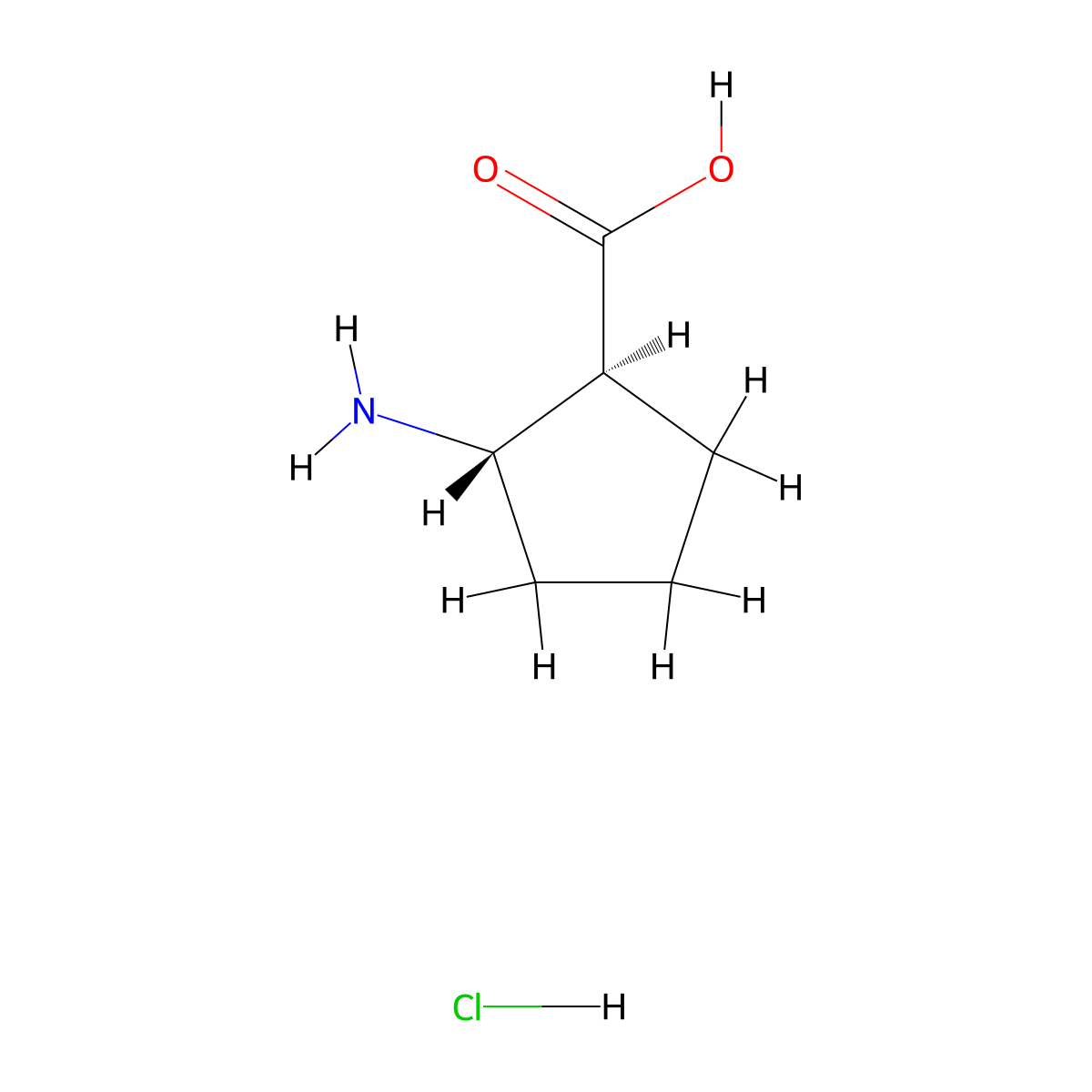 (1S,2S)-2-aminocyclopentanecarboxylic Acid Hydrochloride molecular structure, CAS 359849-58-4