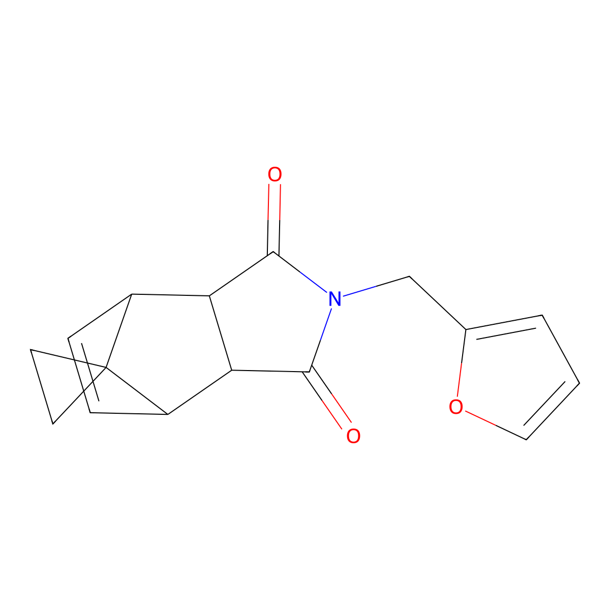 2-(furan-2-ylmethyl)-3a,4,7,7a-tetrahydro-1H-spiro[4,7-methanoisoindole-8,1'-cyclopropane]-1,3(2H)-dione molecular structure, CAS 359851-54-0