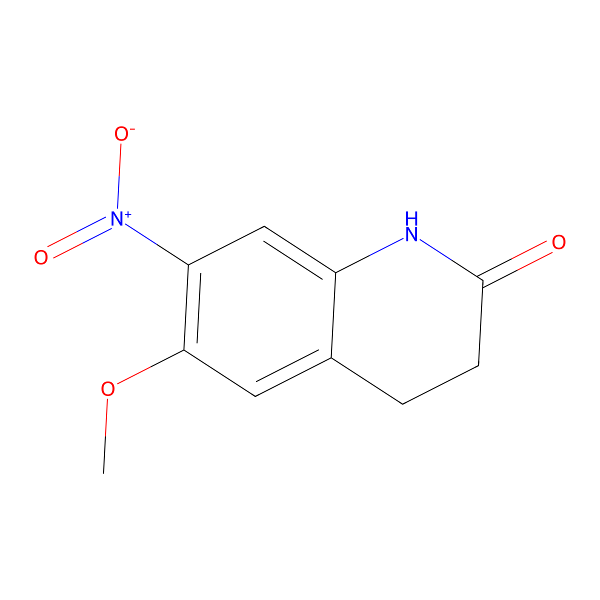 6-Methoxy-7-nitro-1,2,3,4-tetrahydroquinolin-2-one molecular structure, CAS 359864-61-2