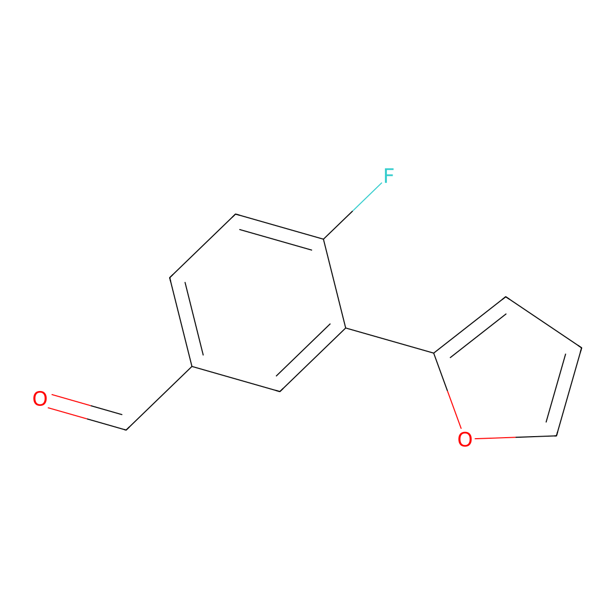 4-Fluoro-3-(furan-2-yl)benzaldehyde molecular structure, CAS 359867-36-0