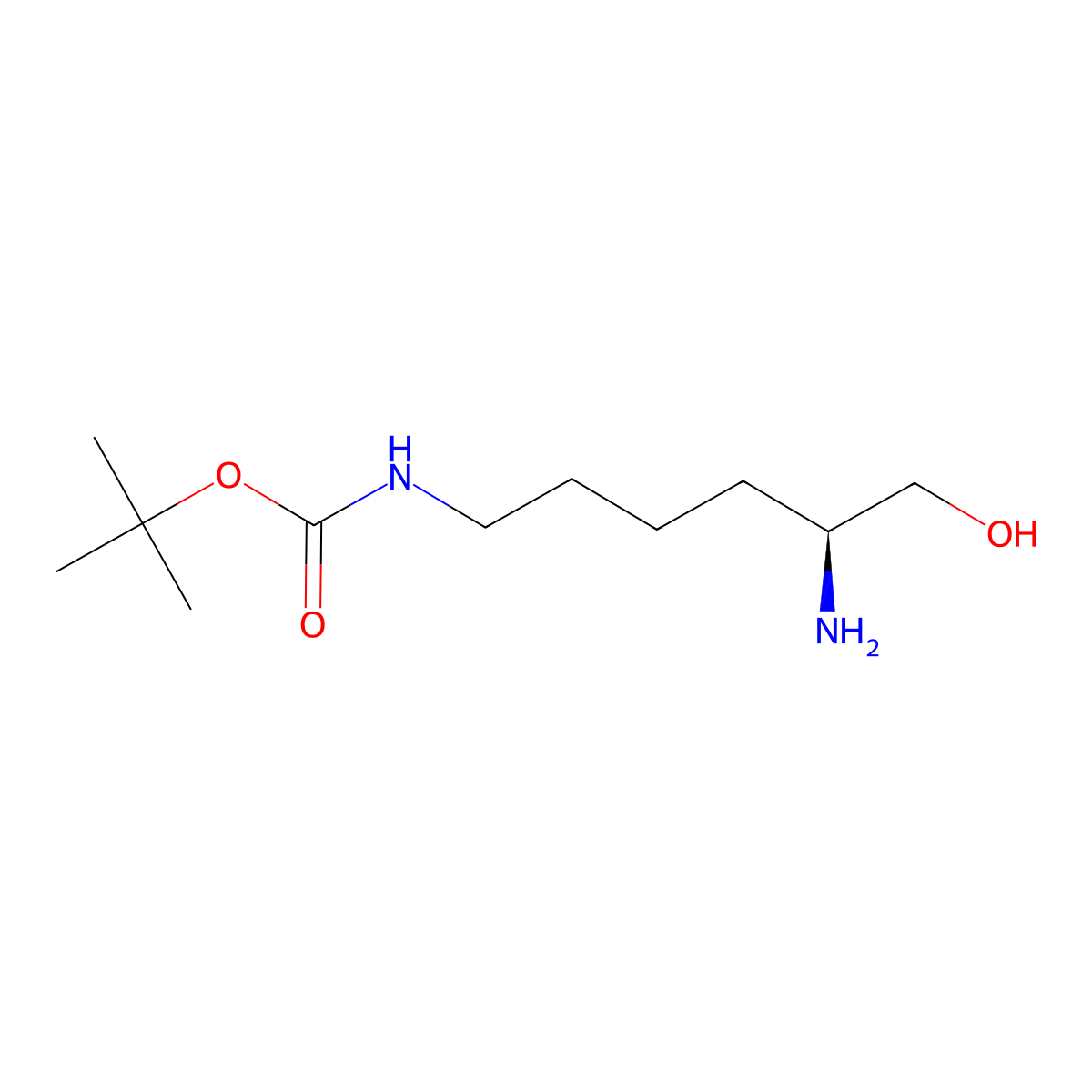 tert-butyl N-[(5S)-5-amino-6-hydroxyhexyl]carbamate molecular structure, CAS 359867-97-3