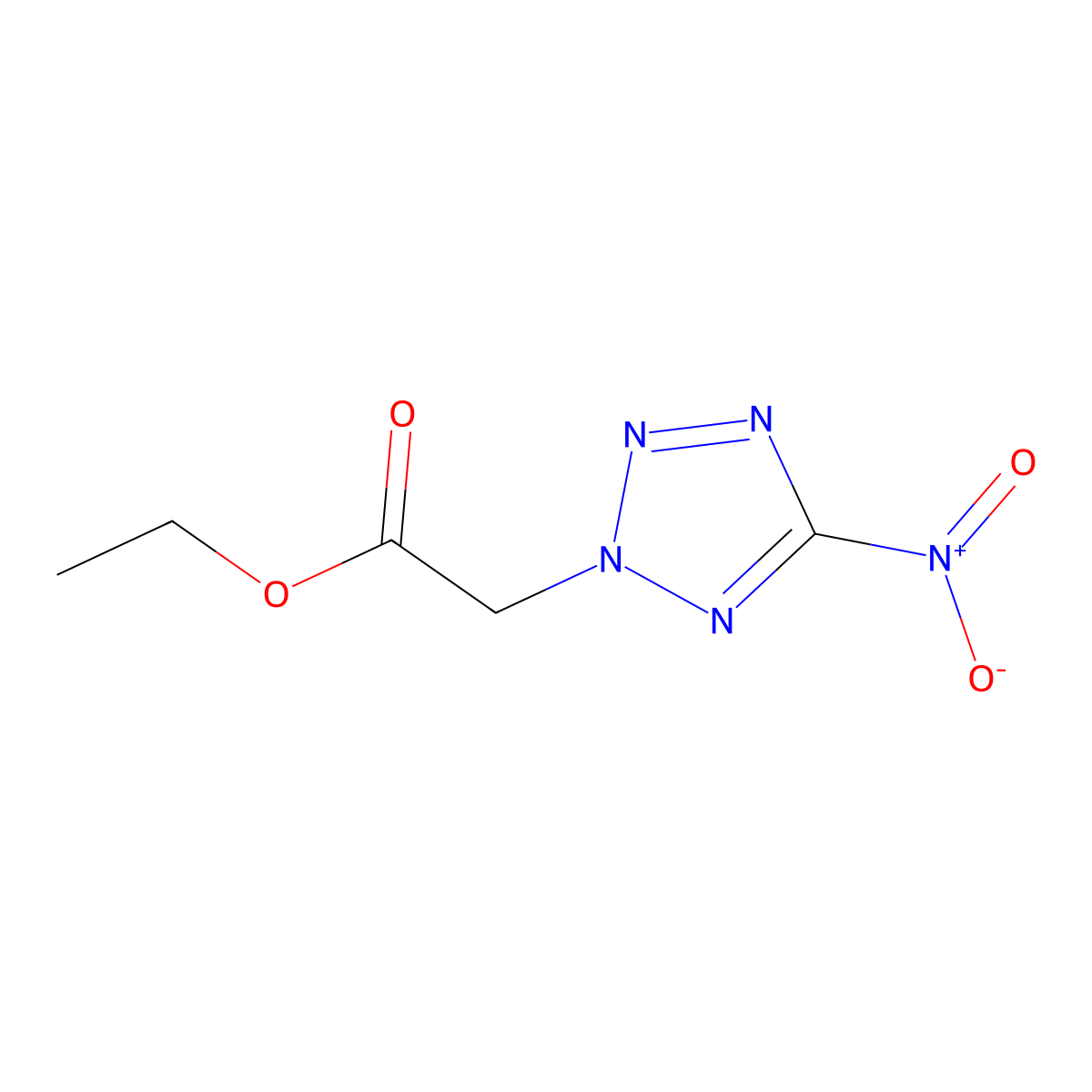 Ethyl 2-(5-nitrotetrazol-2-yl)acetate molecular structure, CAS 359868-61-4