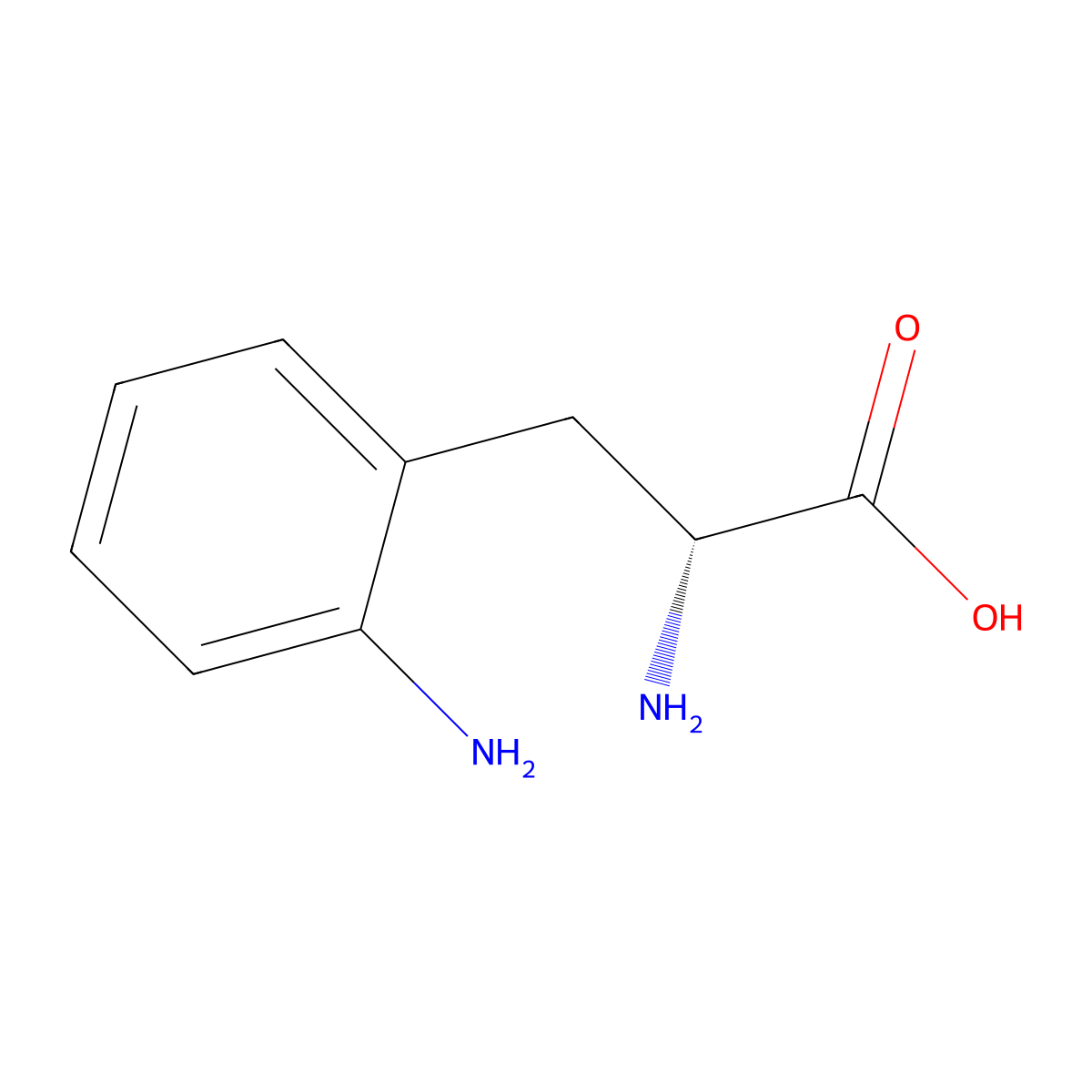 (R)-2-Amino-3-(2-aminophenyl)propanoic acid molecular structure, CAS 35987-77-0