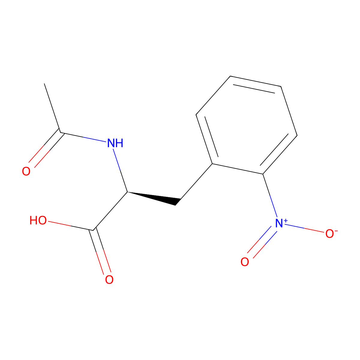 (2S)-2-acetamido-3-(2-nitrophenyl)propanoic acid molecular structure, CAS 35987-85-0