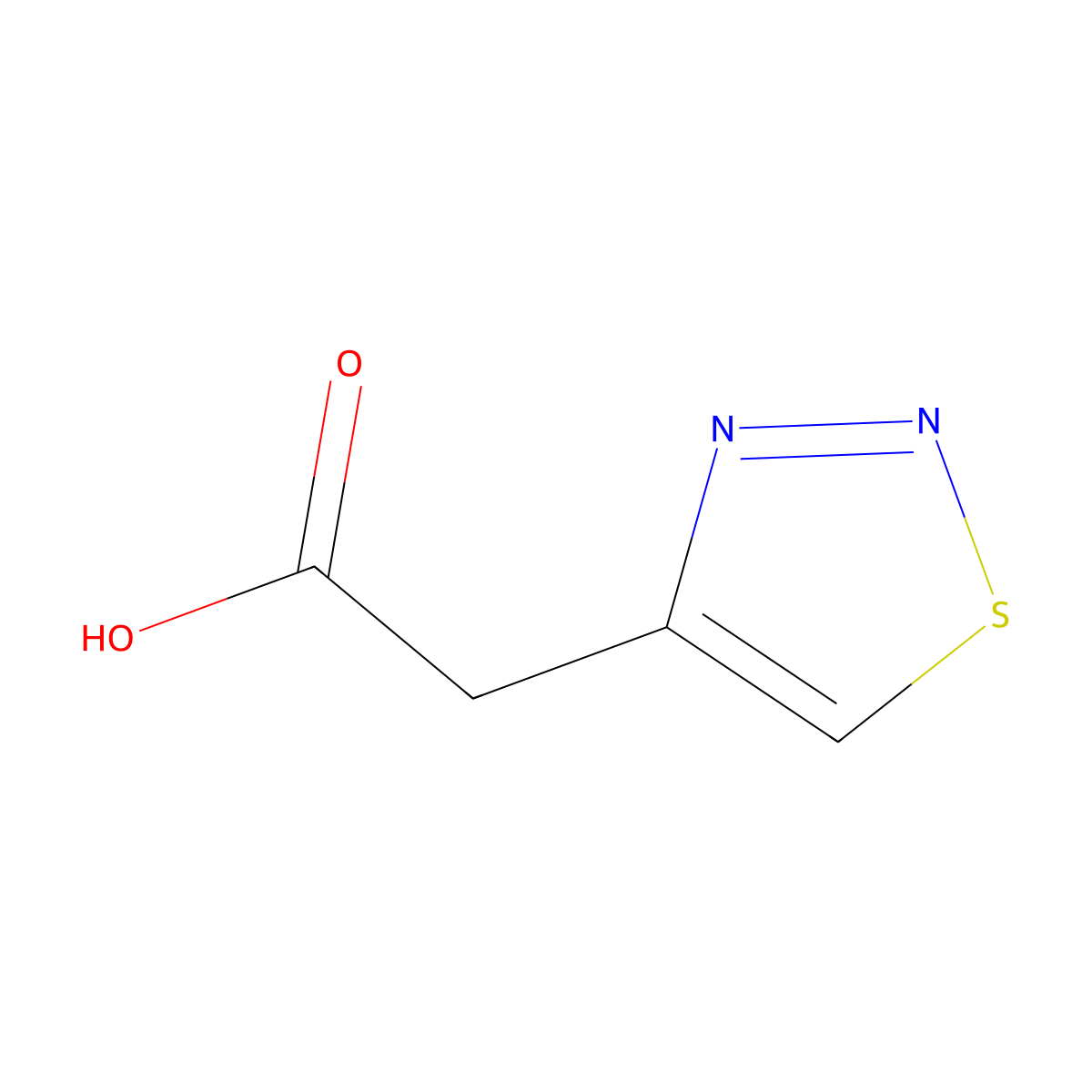 2-(1,2,3-Thiadiazol-4-yl)acetic acid molecular structure, CAS 35987-88-3
