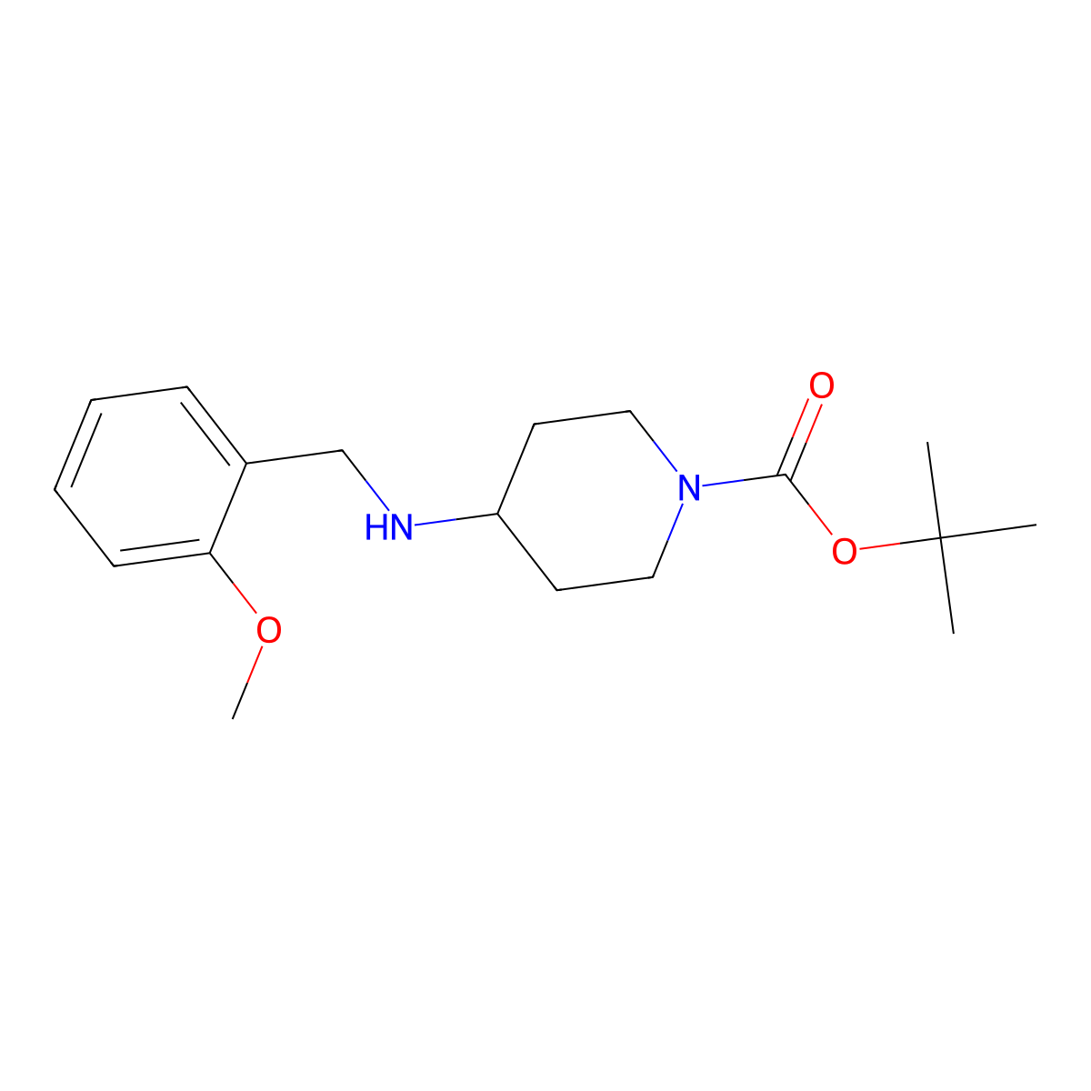 tert-Butyl 4-(2-methoxybenzylamino)piperidine-1-carboxylate molecular structure, CAS 359877-80-8