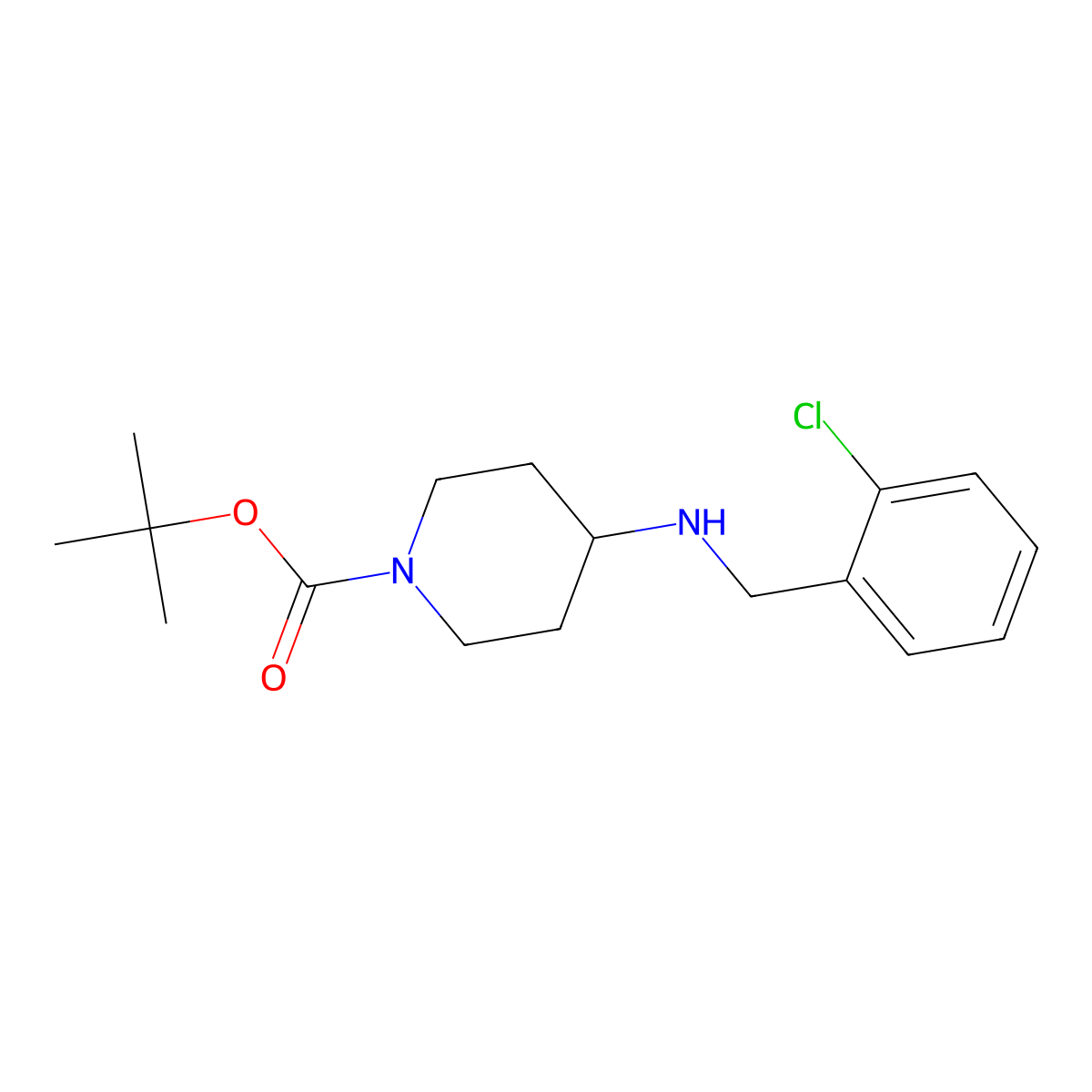 tert-Butyl 4-(2-chlorobenzylamino)piperidine-1-carboxylate molecular structure, CAS 359877-83-1