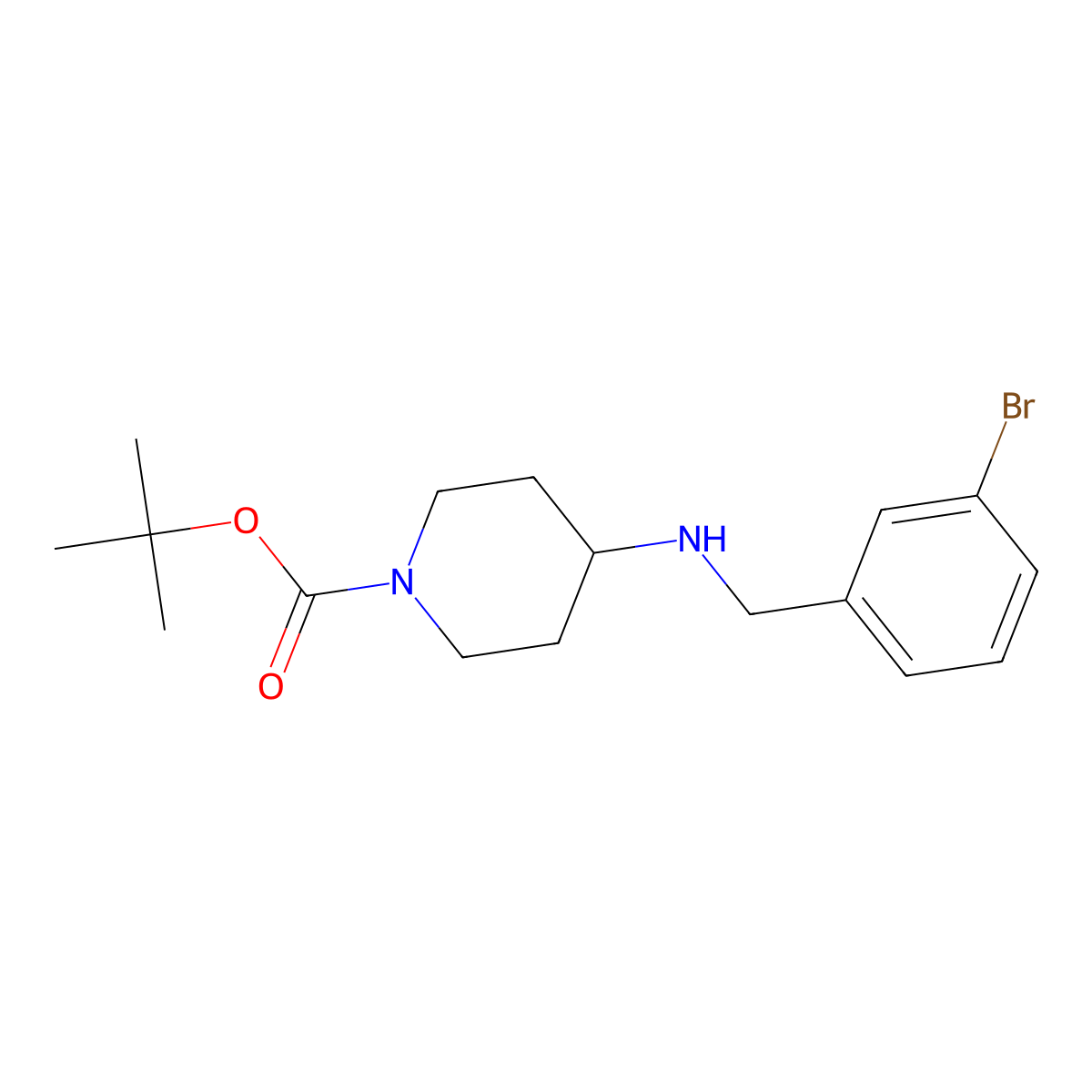 tert-Butyl 4-(3-bromobenzylamino)piperidine-1-carboxylate molecular structure, CAS 359877-98-8
