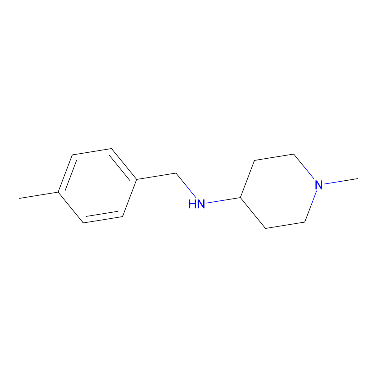 1-methyl-N-[(4-methylphenyl)methyl]piperidin-4-amine molecular structure, CAS 359878-18-5