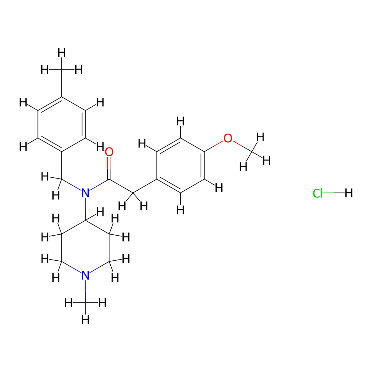 2-(4-methoxyphenyl)-N-(4-methylbenzyl)-N-(1-methylpiperidin-4-yl)acetamide hydrochloride molecular structure, CAS 359878-19-6
